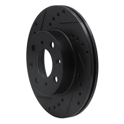 R1 Concepts R1 84-90 Honda Accord Hatchback Front Left Drilled & Slotted Black Brake Rotor
