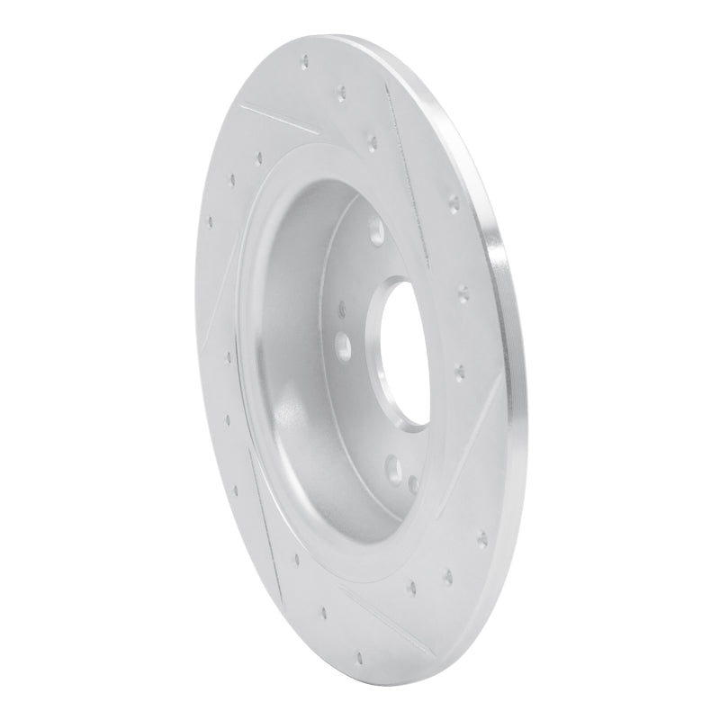 R1 Concepts R1 16-16 Honda CR-Z Rear Left Drilled & Slotted Silver Brake Rotor