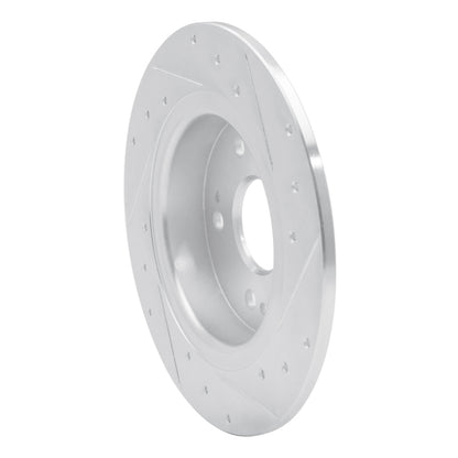 R1 Concepts R1 16-16 Honda CR-Z Rear Left Drilled & Slotted Silver Brake Rotor