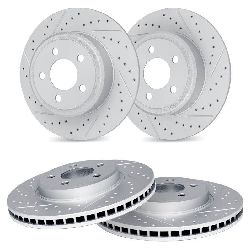 R1 Concepts R1 03-07 Honda Accord Front & Rear Drilled & Slotted Carbon Coated Brake Rotor Set