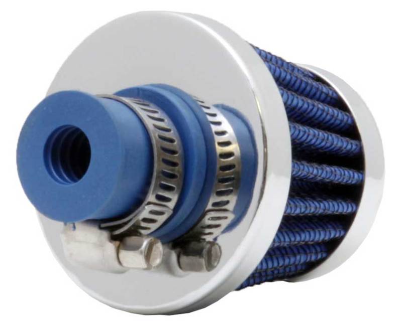 K&N Engineering K&N 2in Base OD x .375in Flange ID x 1.75in H Rubber Base Crankcase Vent Filter - Blue