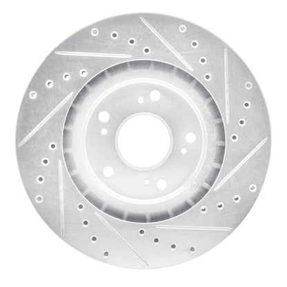 R1 Concepts R1 97-05 Acura NSX Rear Left Drilled & Slotted Silver Brake Rotor