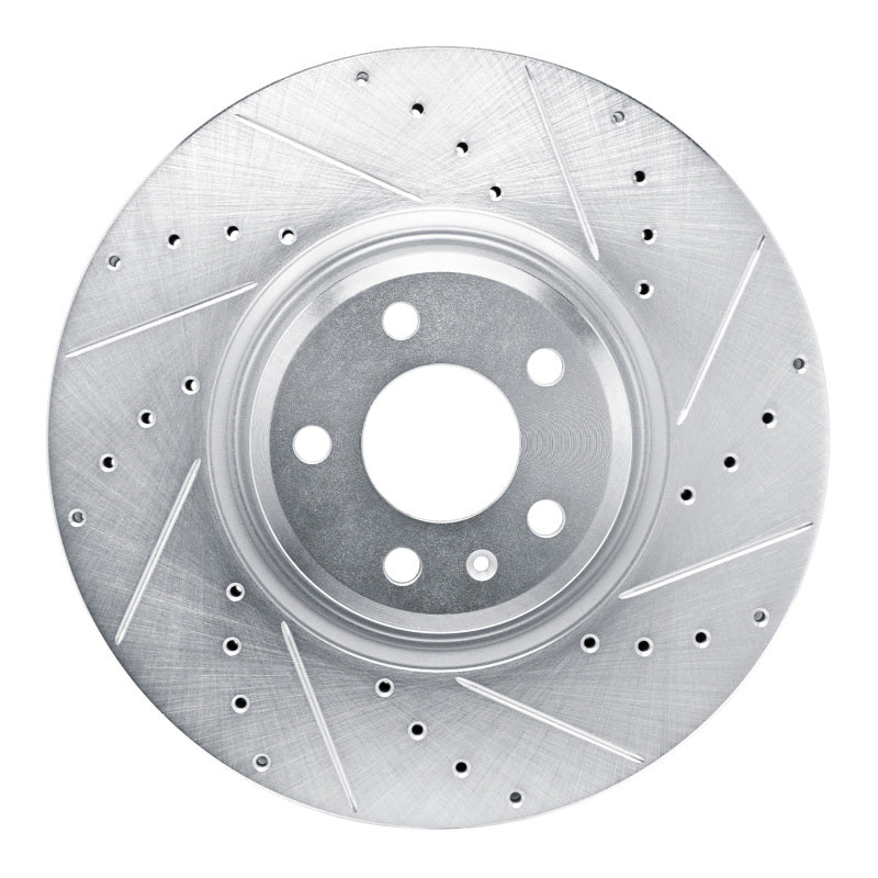 R1 Concepts R1 18-25 Audi SQ5 Sportback Front Right Drilled & Slotted Silver Brake Rotor