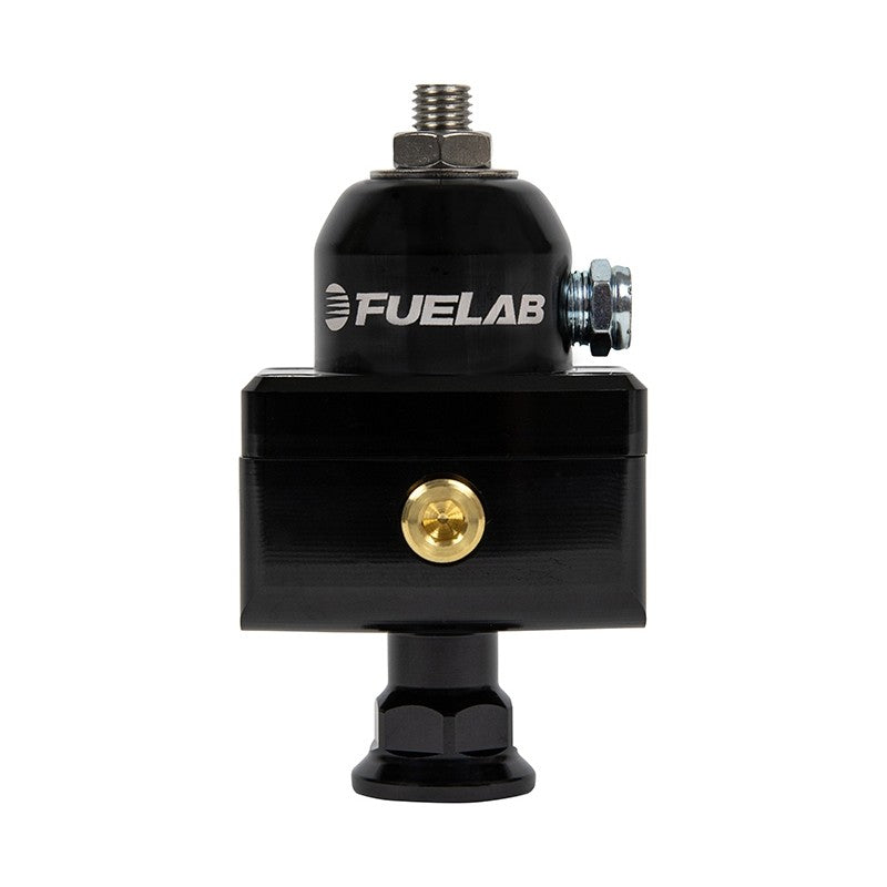 FUELAB 57502-1 MINI FUEL PRESSURE REGULATOR BLOCKING STYLE CARBURETED (1-3 PSI, 6AN-IN, 6AN-OUT) BLACK