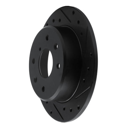 R1 Concepts R1 86-88 Mazda RX-7 Rear Right Drilled & Slotted Black Brake Rotor
