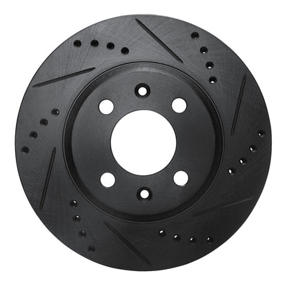 R1 Concepts R1 87-93 Saab 900 Front Right Drilled & Slotted Black Brake Rotor