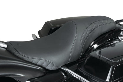Mustang Motorcycle Mustang 08-21 Harley Electra Glide,Rd Glide,Rd King Tripper Fastback 1PC Seat w/Diam Stitch - Black