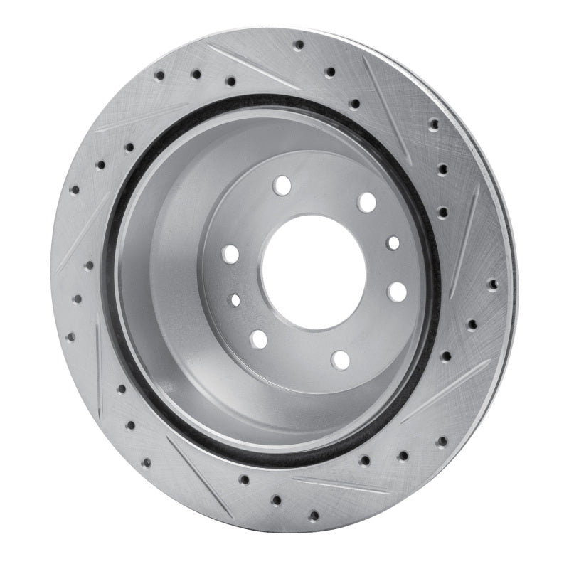 R1 Concepts R1 02-09 Buick Rainier Rear Left Drilled & Slotted Silver Brake Rotor