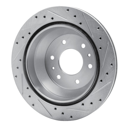 R1 Concepts R1 02-09 Buick Rainier Rear Left Drilled & Slotted Silver Brake Rotor