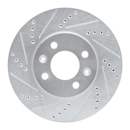 R1 Concepts R1 88-98 Saab 9000 Front Left Drilled & Slotted Silver Brake Rotor