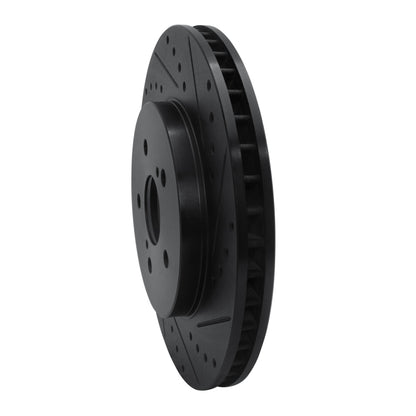 R1 Concepts R1 04-09 Lexus RX350 Front Right Drilled & Slotted Black Brake Rotor