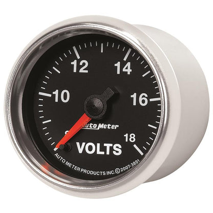 Autometer GS Series 2-1/16in Voltmeter 18V Electrical Gauge Full Sweep