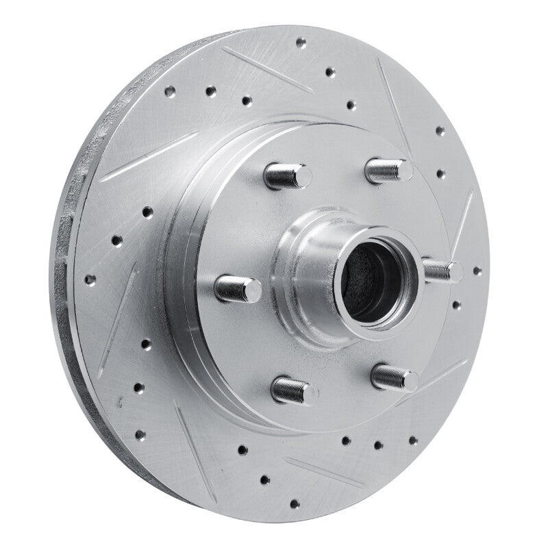 R1 Concepts R1 88-96 Chevrolet C2500 Front Right Drilled & Slotted Silver Brake Rotor