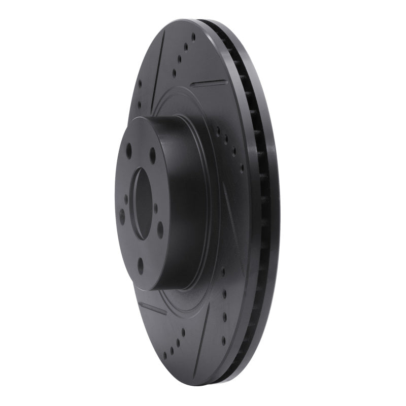 R1 Concepts R1 04-25 Scion FR-S Front Left Drilled & Slotted Black Brake Rotor