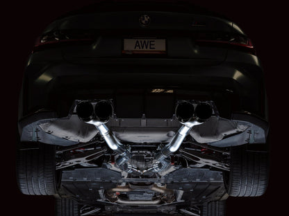 AWE Tuning Track Edition Cat-Back Exhaust for BMW G8X M3/M4 - Diamond Black Tips