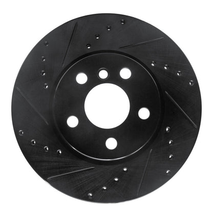 R1 Concepts R1 14-21 Mini Cooper (Excl Clubman) Front Left Drilled & Slotted Black Brake Rotor