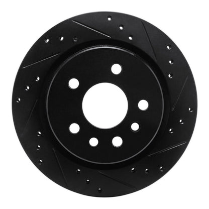 R1 Concepts R1 01-01 Cadillac CATERA Rear Right Drilled & Slotted Black Brake Rotor
