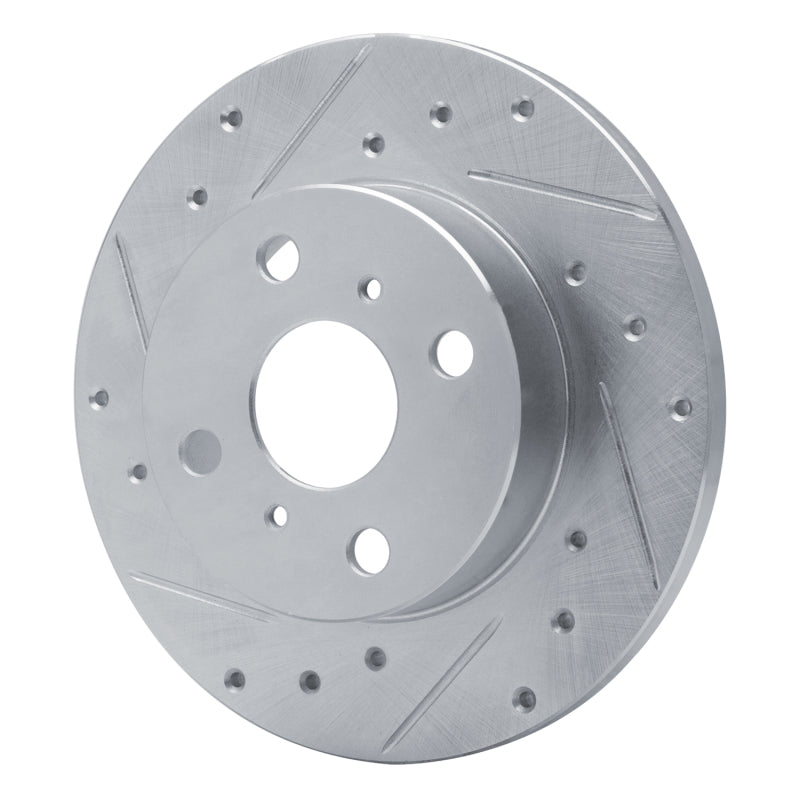 R1 Concepts R1 84-88 Chevrolet Nova Front Left Drilled & Slotted Silver Brake Rotor