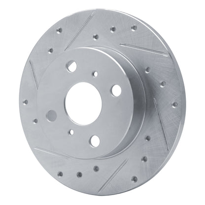 R1 Concepts R1 84-88 Chevrolet Nova Front Left Drilled & Slotted Silver Brake Rotor