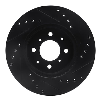 R1 Concepts R1 88-91 Honda Prelude Front Left Drilled & Slotted Black Brake Rotor