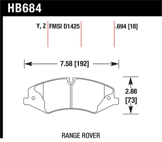 Hawk Performance Hawk 10-13 Range Rover/Range Rover Sport Supercharged Performance Ceramic Street Front Brake Pads
