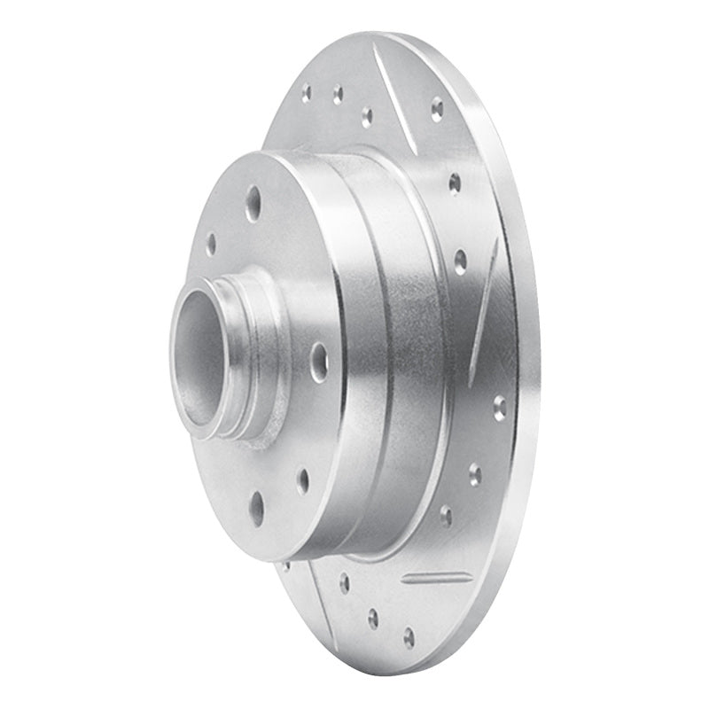 R1 Concepts R1 1981-1985 Mazda RX-7 Rear Right Drilled & Slotted Silver Brake Rotor