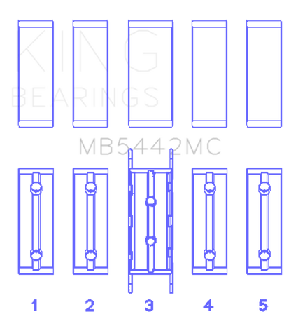 King Engine Bearings Ford/Mazda L3/ L3-VDT MZR (Size 0.05) Main Bearing Set