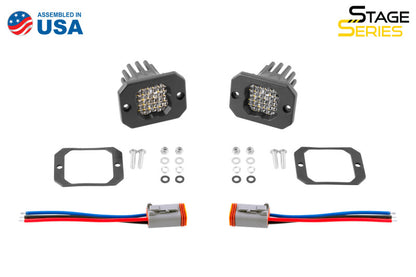 Diode Dynamics Stage Series C1 LED Pod Sport - White Flood Flush RBL (Pair)