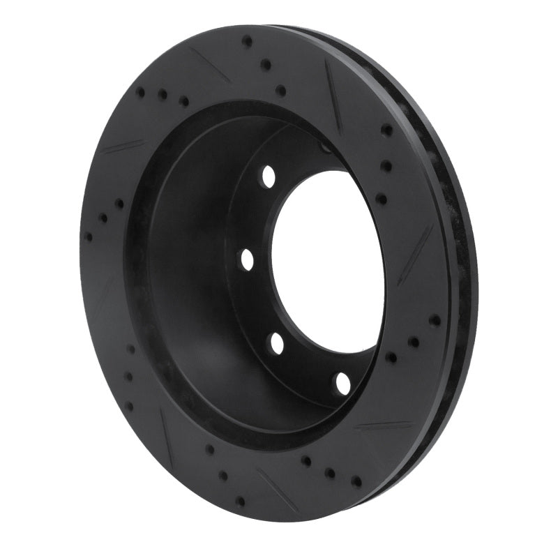 R1 Concepts R1 99-05 Ford F-250 2WD (Super Duty) Rear Left Drilled & Slotted Black Brake Rotor