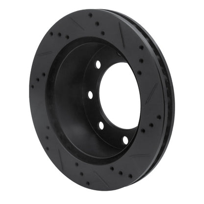 R1 Concepts R1 99-05 Ford F-250 2WD (Super Duty) Rear Left Drilled & Slotted Black Brake Rotor