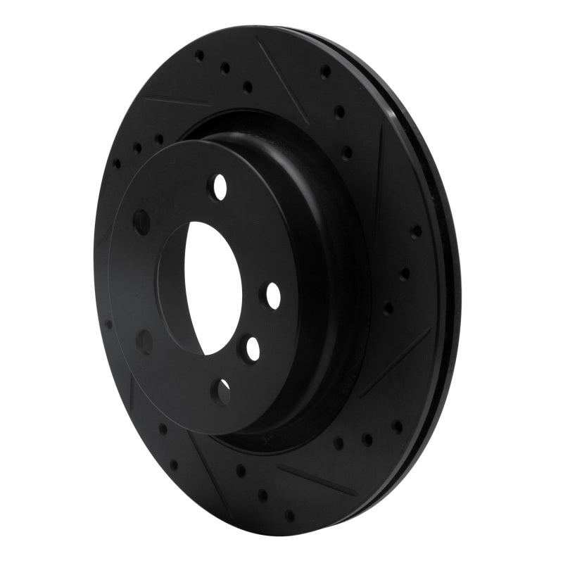 R1 Concepts R1 99-06 BMW 325I (USA/Canada) Rear Right Drilled & Slotted Black Brake Rotor