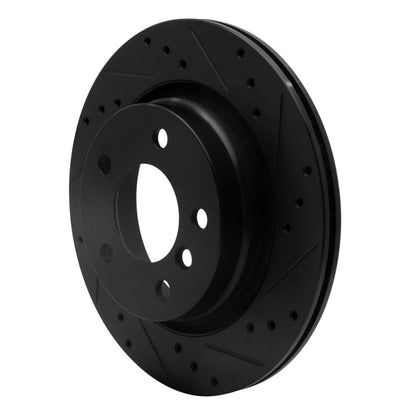 R1 Concepts R1 99-06 BMW 325I (USA/Canada) Rear Right Drilled & Slotted Black Brake Rotor