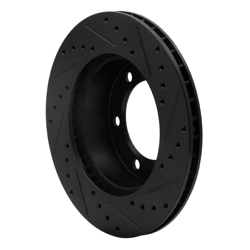 R1 Concepts R1 95-04 Toyota Tacoma Front Left Drilled & Slotted Black Brake Rotor