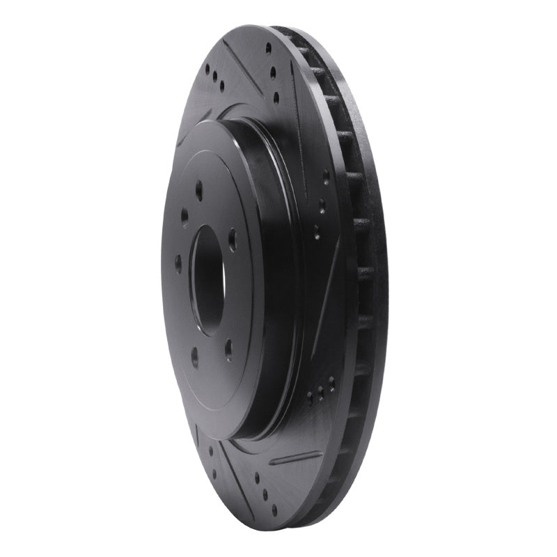 R1 Concepts R1 05-11 Cadillac CTS Rear Right Drilled & Slotted Black Brake Rotor