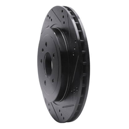 R1 Concepts R1 05-11 Cadillac CTS Rear Right Drilled & Slotted Black Brake Rotor
