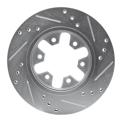 R1 Concepts R1 85-97 Nissan 720 DATSUN Front Left Drilled & Slotted Silver Brake Rotor