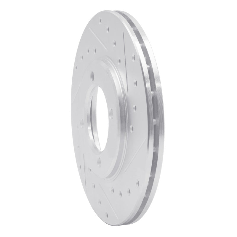 R1 Concepts R1 81-82 Toyota Cressida Front Right Drilled & Slotted Silver Brake Rotor