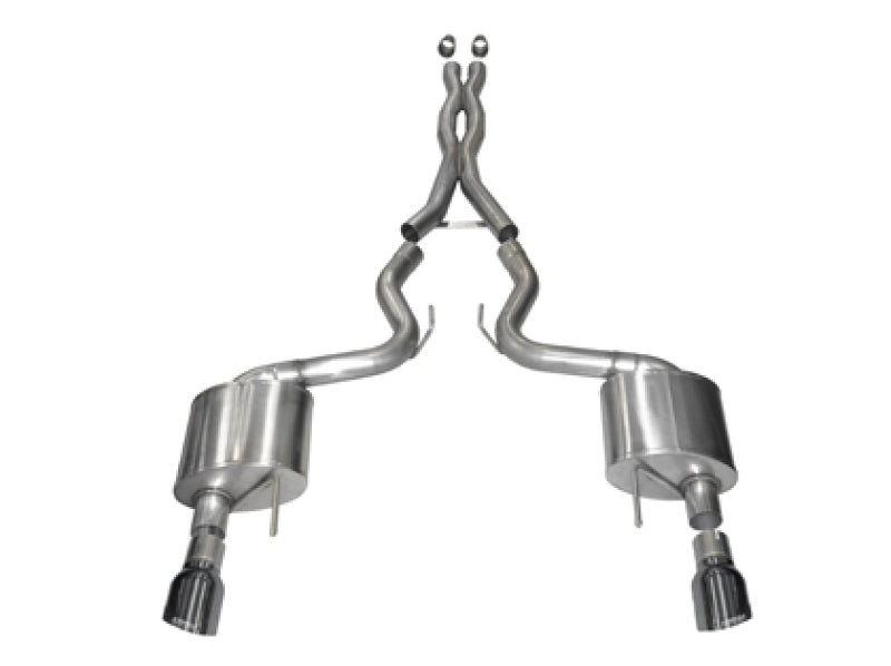CORSA Performance Corsa 2015-17 Ford Mustang GT Coupe 5.0L 3in Sport Cat-Back Exhaust Dual Rear Exit w/ Gun Metal Tips