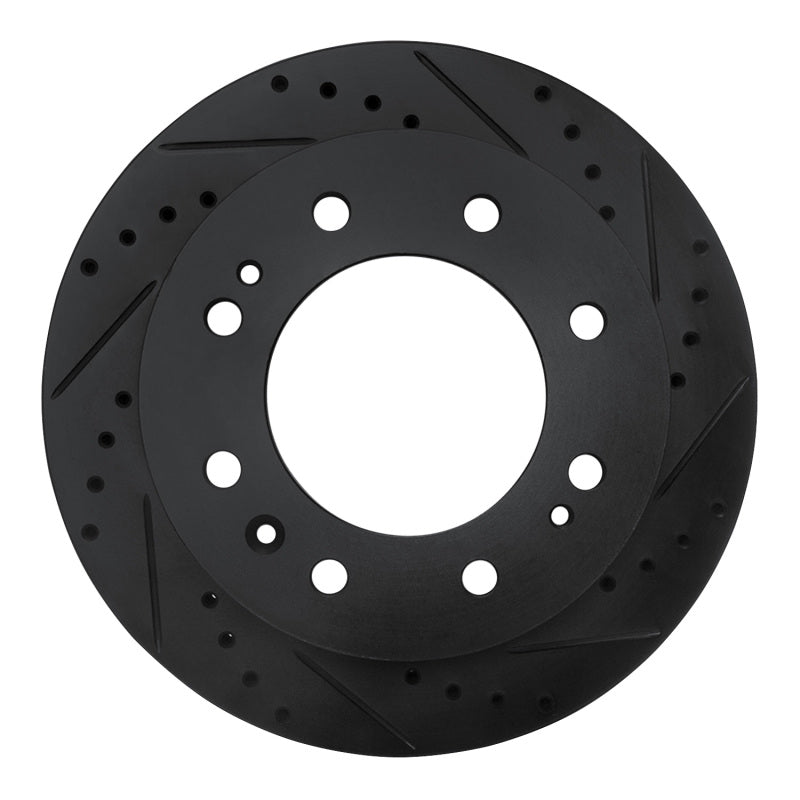 R1 Concepts R1 11-25 Chevrolet Silverado 3500 HD Front Right Drilled & Slotted Black Brake Rotor