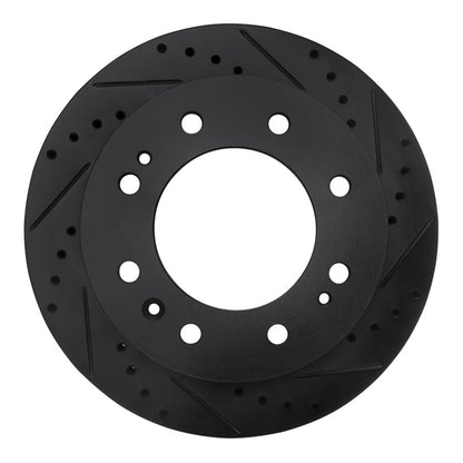 R1 Concepts R1 11-25 Chevrolet Silverado 3500 HD Front Right Drilled & Slotted Black Brake Rotor