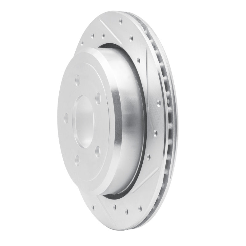 R1 Concepts R1 03-11 Ford Crown Victoria Rear Right Drilled & Slotted Silver Brake Rotor