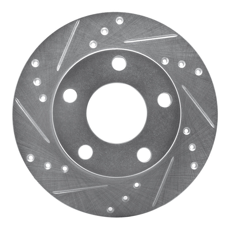 R1 Concepts R1 80-91 Audi 200 Rear Left Drilled & Slotted Silver Brake Rotor