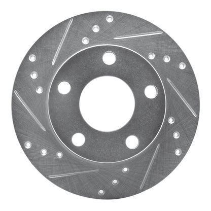 R1 Concepts R1 80-91 Audi 200 Rear Left Drilled & Slotted Silver Brake Rotor