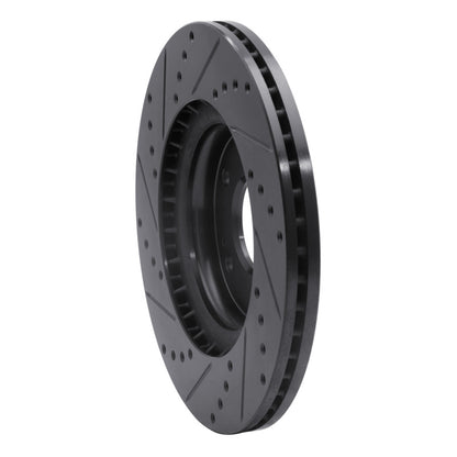 R1 Concepts R1 15-25 Hyundai Kona Front Right Drilled & Slotted Black Brake Rotor
