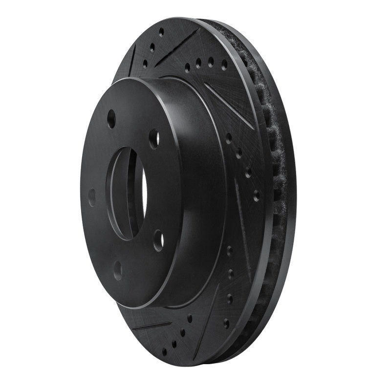 R1 Concepts R1 00-02 Dodge Ramcharger (Mexico) Front Left Drilled & Slotted Black Brake Rotor
