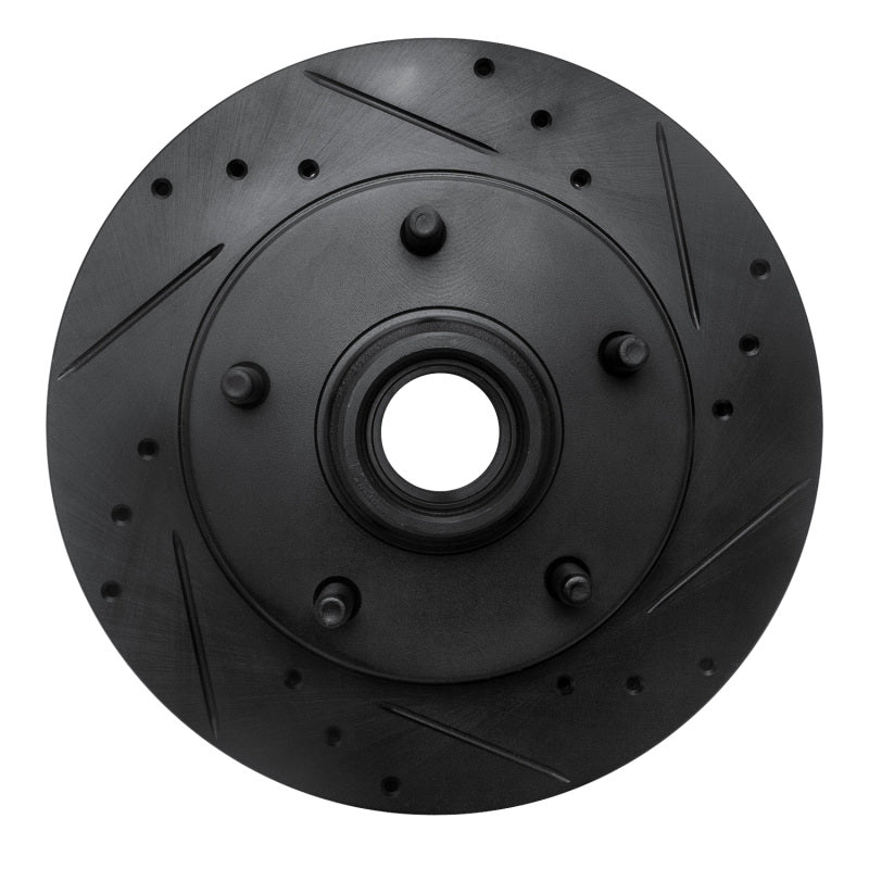 R1 Concepts R1 94-99 Dodge Ramcharger (Mexico) Front Right Drilled & Slotted Black Brake Rotor