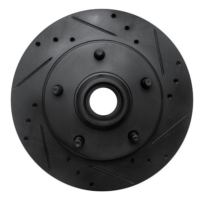 R1 Concepts R1 94-99 Dodge Ramcharger (Mexico) Front Right Drilled & Slotted Black Brake Rotor