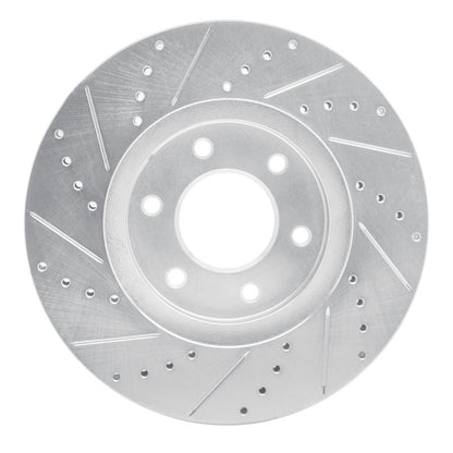 R1 Concepts R1 06-09 Chevrolet Trailblazer Front Right Drilled & Slotted Silver Brake Rotor