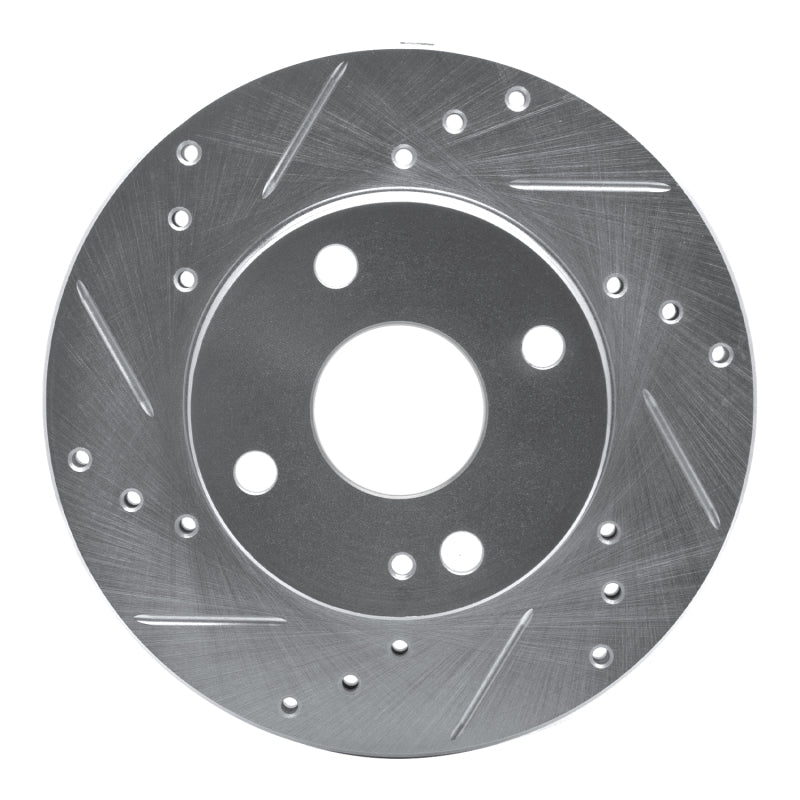 R1 Concepts R1 90-93 Mazda Miata Front Left Drilled & Slotted Silver Brake Rotor