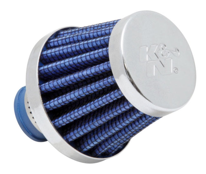 K&N Engineering K&N 2in Base OD x .375in Flange ID x 1.75in H Rubber Base Crankcase Vent Filter - Blue